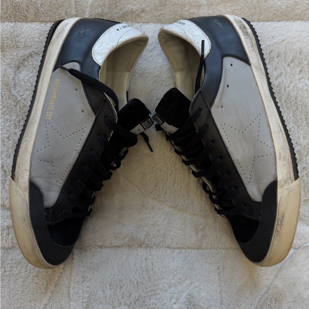 NEW! $530 Golden Goose Super Star Black Gray White Men's Sneakers 44 11 12 - Picture 4 of 13